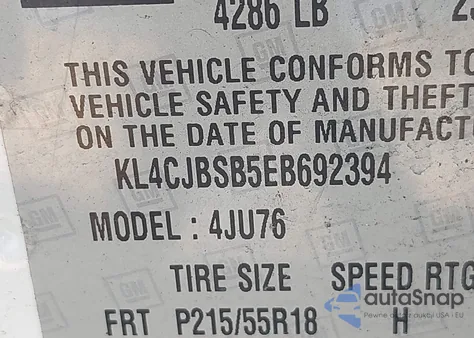 2014 Buick Encore Convenience from USA, damaged, VIN KL4CJBSB5EB692394